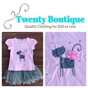 Girls Boutique Top and Tulle Skirt Set